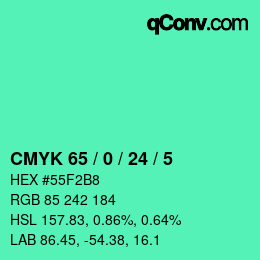 Color code: CMYK 65 / 0 / 24 / 5 | qconv.com