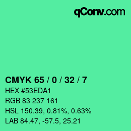 Color code: CMYK 65 / 0 / 32 / 7 | qconv.com