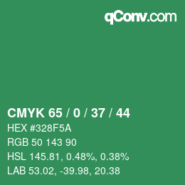 Color code: CMYK 65 / 0 / 37 / 44 | qconv.com