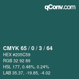 Código de color: CMYK 65 / 0 / 3 / 64 | qconv.com