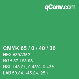 Color code: CMYK 65 / 0 / 40 / 36 | qconv.com