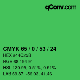 Color code: CMYK 65 / 0 / 53 / 24 | qconv.com