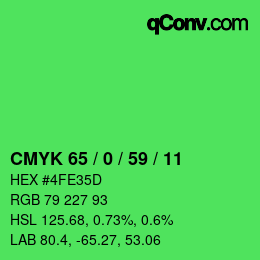 Color code: CMYK 65 / 0 / 59 / 11 | qconv.com