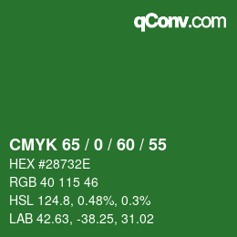 Color code: CMYK 65 / 0 / 60 / 55 | qconv.com