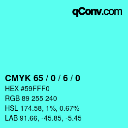 Código de color: CMYK 65 / 0 / 6 / 0 | qconv.com