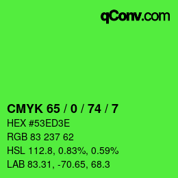 Color code: CMYK 65 / 0 / 74 / 7 | qconv.com