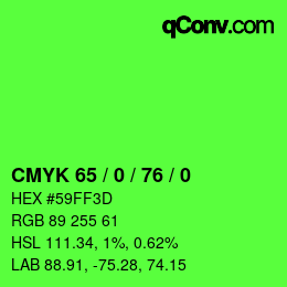 Color code: CMYK 65 / 0 / 76 / 0 | qconv.com