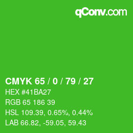 颜色代码: CMYK 65 / 0 / 79 / 27 | qconv.com