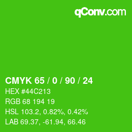 Color code: CMYK 65 / 0 / 90 / 24 | qconv.com
