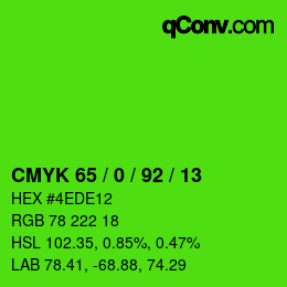 Color code: CMYK 65 / 0 / 92 / 13 | qconv.com