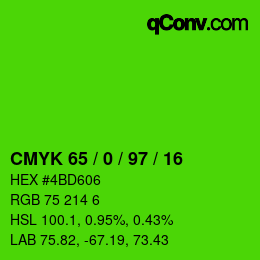 Código de color: CMYK 65 / 0 / 97 / 16 | qconv.com