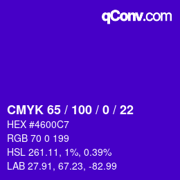 Color code: CMYK 65 / 100 / 0 / 22 | qconv.com