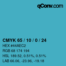 颜色代码: CMYK 65 / 10 / 0 / 24 | qconv.com