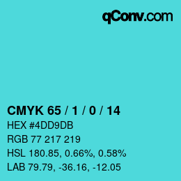 颜色代码: CMYK 65 / 1 / 0 / 14 | qconv.com