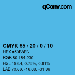 Color code: CMYK 65 / 20 / 0 / 10 | qconv.com