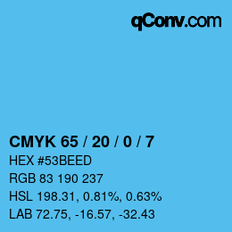 Color code: CMYK 65 / 20 / 0 / 7 | qconv.com