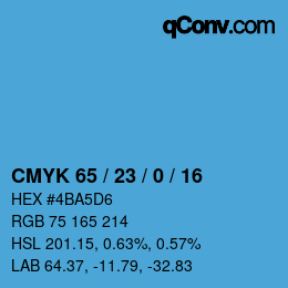Color code: CMYK 65 / 23 / 0 / 16 | qconv.com