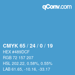 Color code: CMYK 65 / 24 / 0 / 19 | qconv.com