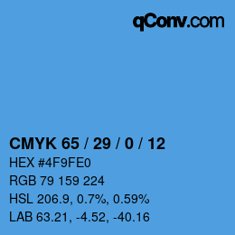 Color code: CMYK 65 / 29 / 0 / 12 | qconv.com