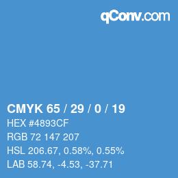 Color code: CMYK 65 / 29 / 0 / 19 | qconv.com