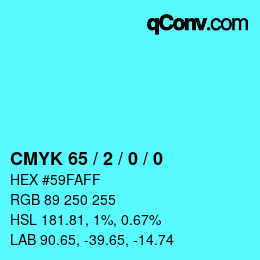 Color code: CMYK 65 / 2 / 0 / 0 | qconv.com