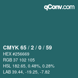 カラーコード: CMYK 65 / 2 / 0 / 59 | qconv.com