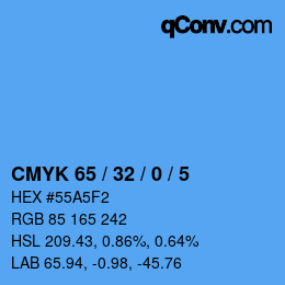 Color code: CMYK 65 / 32 / 0 / 5 | qconv.com