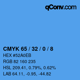 カラーコード: CMYK 65 / 32 / 0 / 8 | qconv.com