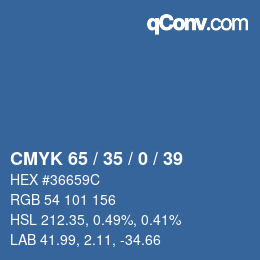 Color code: CMYK 65 / 35 / 0 / 39 | qconv.com