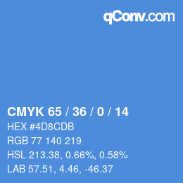 Color code: CMYK 65 / 36 / 0 / 14 | qconv.com