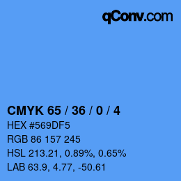 Color code: CMYK 65 / 36 / 0 / 4 | qconv.com