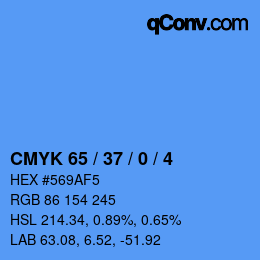 Color code: CMYK 65 / 37 / 0 / 4 | qconv.com