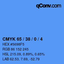 Código de color: CMYK 65 / 38 / 0 / 4 | qconv.com