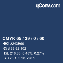 カラーコード: CMYK 65 / 39 / 0 / 60 | qconv.com