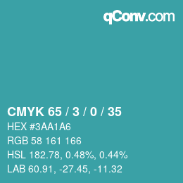 Código de color: CMYK 65 / 3 / 0 / 35 | qconv.com