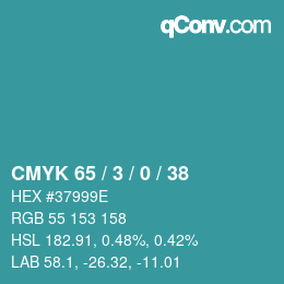 Color code: CMYK 65 / 3 / 0 / 38 | qconv.com