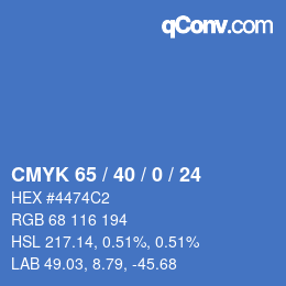 颜色代码: CMYK 65 / 40 / 0 / 24 | qconv.com