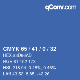 Código de color: CMYK 65 / 41 / 0 / 32 | qconv.com