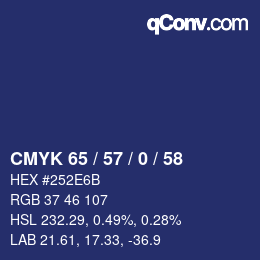 カラーコード: CMYK 65 / 57 / 0 / 58 | qconv.com