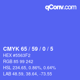 颜色代码: CMYK 65 / 59 / 0 / 5 | qconv.com