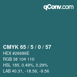Código de color: CMYK 65 / 5 / 0 / 57 | qconv.com