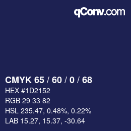 Color code: CMYK 65 / 60 / 0 / 68 | qconv.com