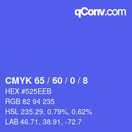 Color code: CMYK 65 / 60 / 0 / 8 | qconv.com