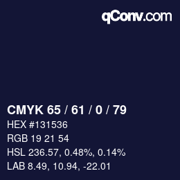 カラーコード: CMYK 65 / 61 / 0 / 79 | qconv.com