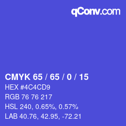 颜色代码: CMYK 65 / 65 / 0 / 15 | qconv.com