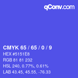 Color code: CMYK 65 / 65 / 0 / 9 | qconv.com