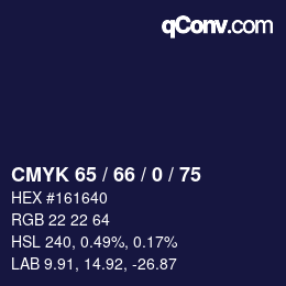 Color code: CMYK 65 / 66 / 0 / 75 | qconv.com