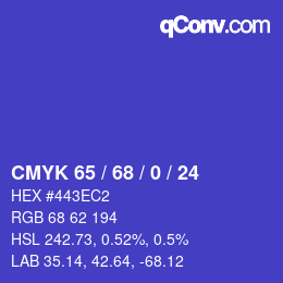颜色代码: CMYK 65 / 68 / 0 / 24 | qconv.com