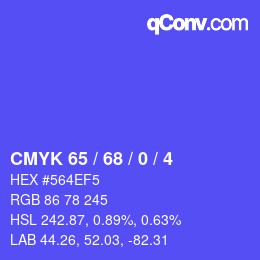 カラーコード: CMYK 65 / 68 / 0 / 4 | qconv.com