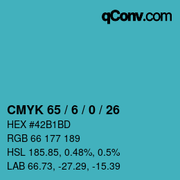 Código de color: CMYK 65 / 6 / 0 / 26 | qconv.com